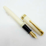 Conway Stewart Striped Ivory Finish Fountain Pen - Italic Fine 18kt Gold Nib