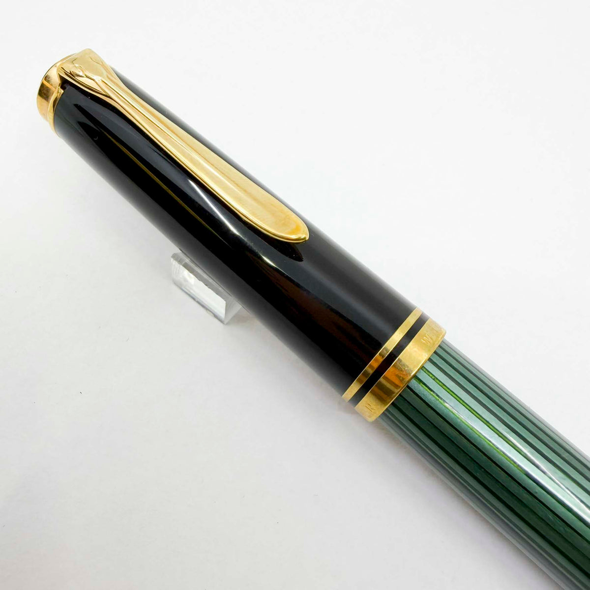 Pelikan  M800 Green Striped Fountain Pen - Early Model "W. Germany" On Cap Band - Medium 18kt "PF" Nib