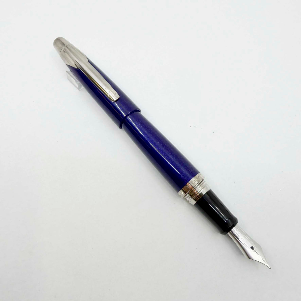 Dunhill AD2000 Cobalt Blue Galaxy Fountain Pen - Medium 18kt Gold Nib (Writes "Fine" As Pilot Pen Produced The Nib)