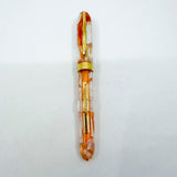 Visconti "Millennium Two" Orange Streaked Transparent Limited Edition Crescent Fill Fountain Pen - Semi-Flex Medium 18kt Gold Nib - MINT