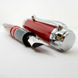 Aurora Burgundy Talentum Chrome Trim Fountain Pen - Fine 14kt Gold Nib - MINT