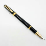 Waterman Man 100 Black Fountain Pen - Fine 18kt Gold Nib