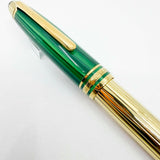 Montblanc Solitaire 146 Czar Nikolai LeGrand Fountain Pen - Striped Malachite Cap/Gold Vermeil Pinstriped Barrel & Cap Trim - Broad 18kt Gold Nib