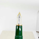 Montblanc Solitaire 146 Czar Nikolai LeGrand Fountain Pen - Striped Malachite Cap/Gold Vermeil Pinstriped Barrel & Cap Trim - Broad 18kt Gold Nib