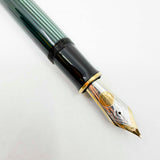 Pelikan Souveran Black/Green Striped M1000 Fountain Pen - Medium 18kt Gold Nib
