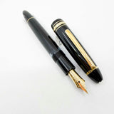 Montblanc Meisterstuck Black Resin #146 LeGrand Fountain Pen - Fine 14kt Gold Nib