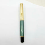 Pelikan Souveran SCARCE M1050 Vermeil Cap (Gold-Plated Sterling Silver)/Green Striped Barrel Fountain Pen - Medium 18kt Gold Nib