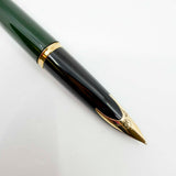Waterman Carene Deluxe Green Barrel/Gold-Plated Cap Fountain Pen - Fine 18kt Gold Nib